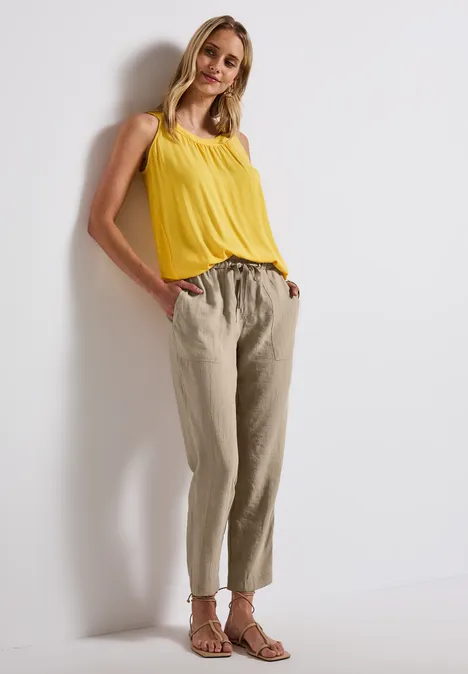 Loose Fit Hose mit Struktur safari beige