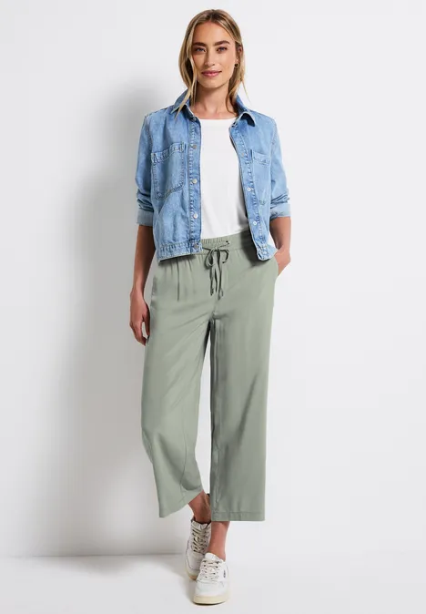 Wide Leg Hose dusty milky green
