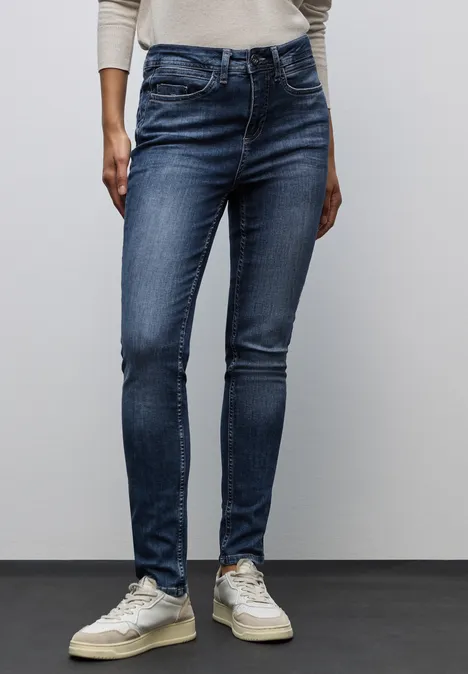 Slim Fit Jeans Dark Blue Random