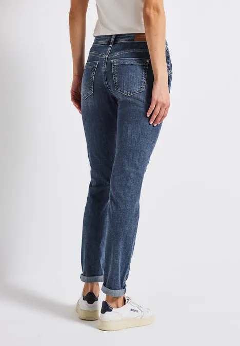 Low Waist Jeans mid blue random washed
