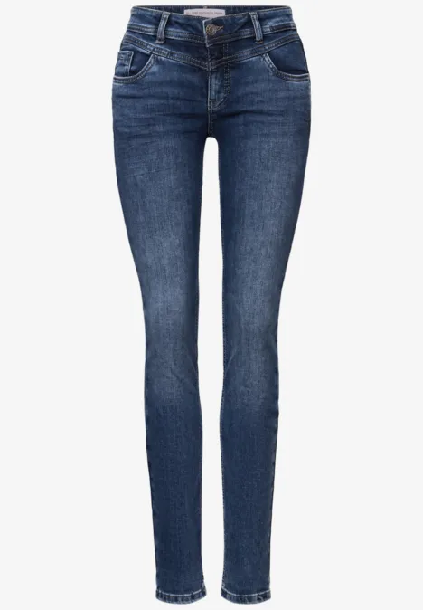 Low Waist Jeans mid blue random washed