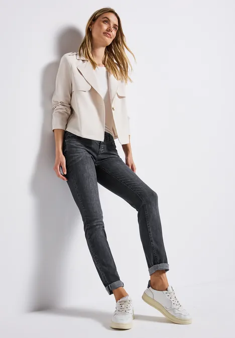 Low Waist Jeans dark steel grey washed