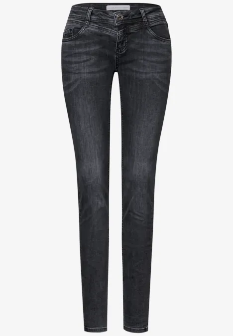 Low Waist Jeans dark steel grey washed