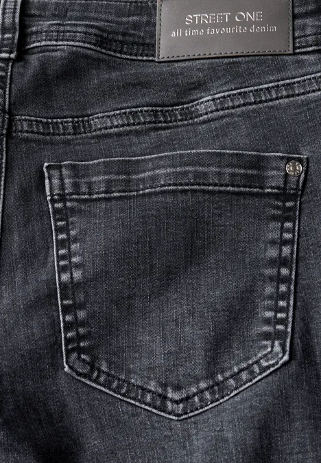 Low Waist Jeans dark steel grey washed