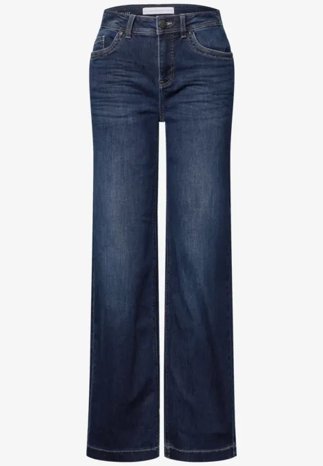Wide Legs Jeans deep indigo soft washed