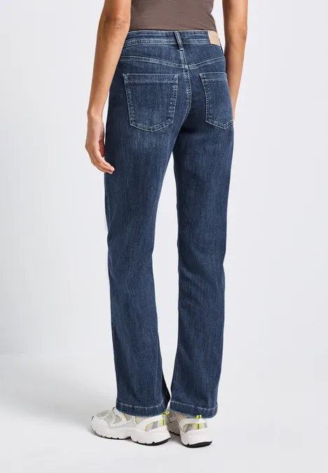 Wide Leg Jeans mid blue soft washed