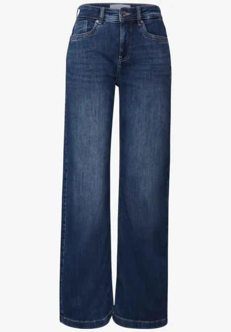 Wide Leg Jeans mid blue soft washed