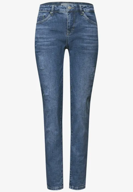 Boyfriend Jeans mid blue random washed
