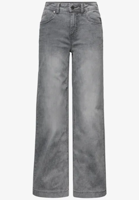 Wide Leg Jeans light grey random washed