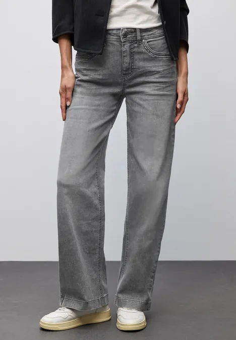 Wide Leg Jeans light grey random washed