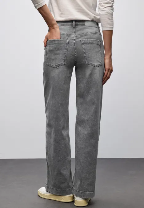 Wide Leg Jeans light grey random washed