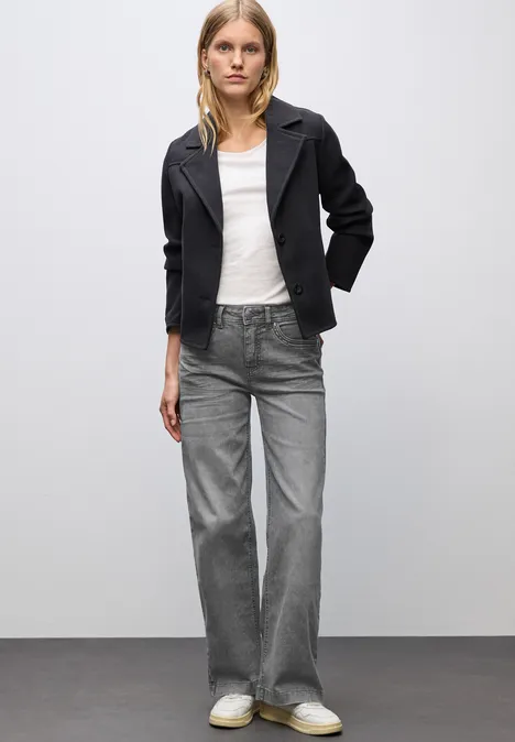 Wide Leg Jeans light grey random washed
