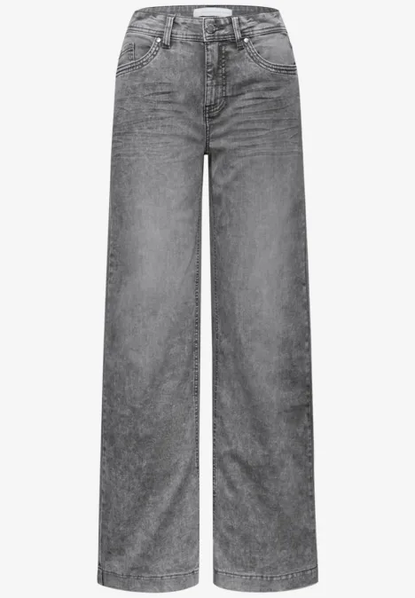 Wide Leg Jeans light grey random washed