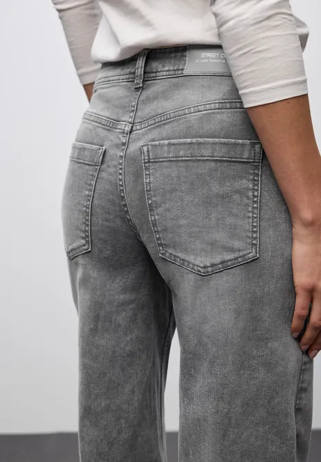 Wide Leg Jeans light grey random washed