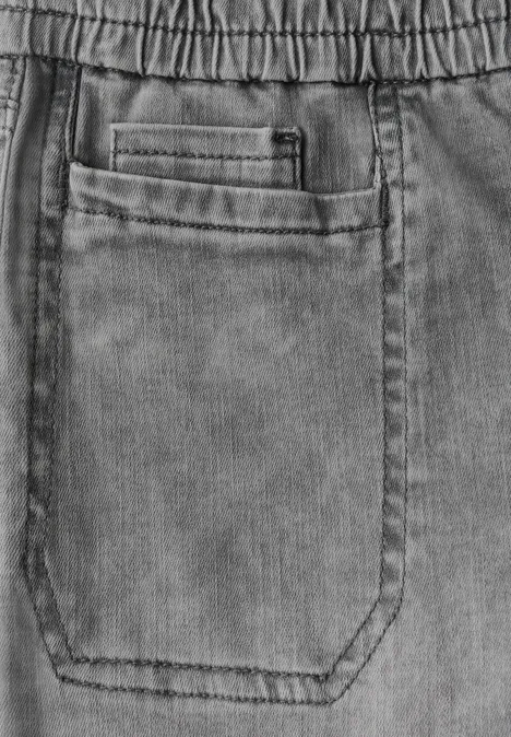 Jeans mit Elastikbund Light Grey Washed