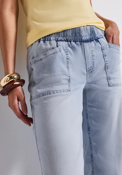 Jeans Culotte light blue soft bleached