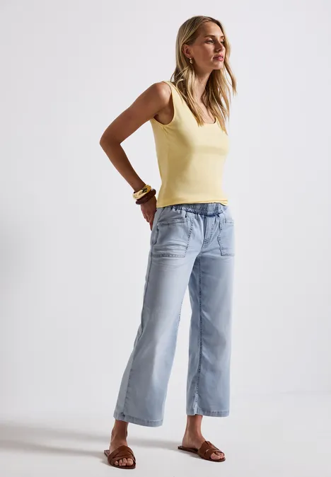 Jeans Culotte light blue soft bleached