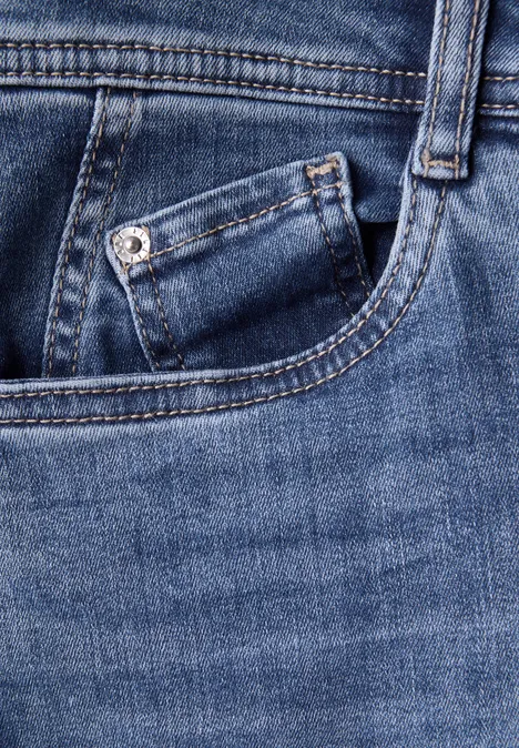 Wide Leg Jeans Mid Blue washed