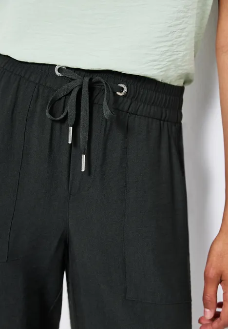 Wide Leg Crepe Hose pine grove green