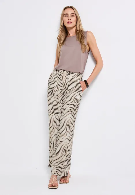 Wide Leg Crepe Hose tumbled beige