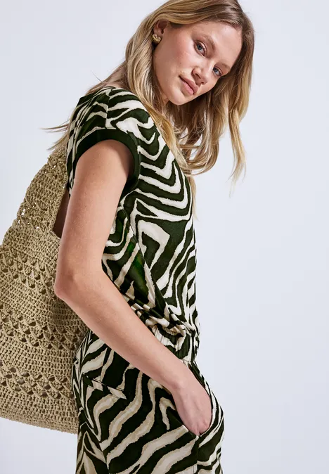 Gemusterter Jumpsuit pine grove green