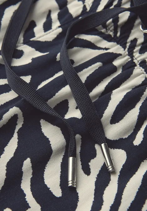 Gemusterte Paperbag Shorts deep blue