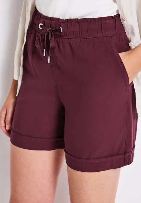Paperbag Shorts dark cherry red