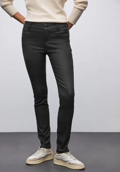 Slim Fit Coated Hose Black