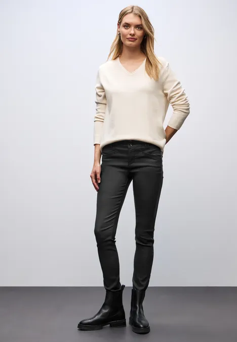 Slim Fit Coated Hose Black