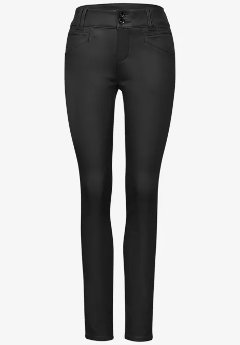 Slim Fit Coated Hose Black