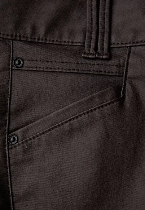 Slim Fit Coated Hose deep roast brown