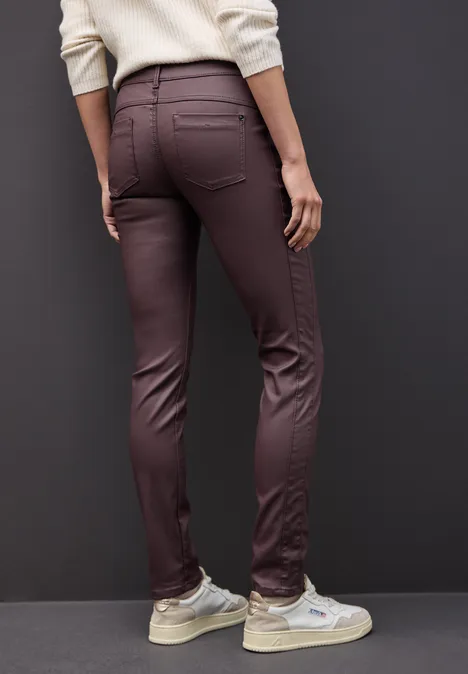 Slim Fit Coated Hose velvet berry