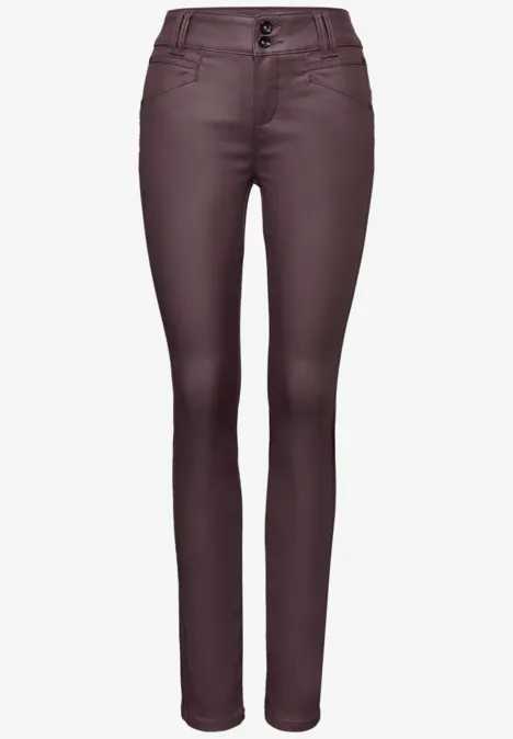 Slim Fit Coated Hose velvet berry