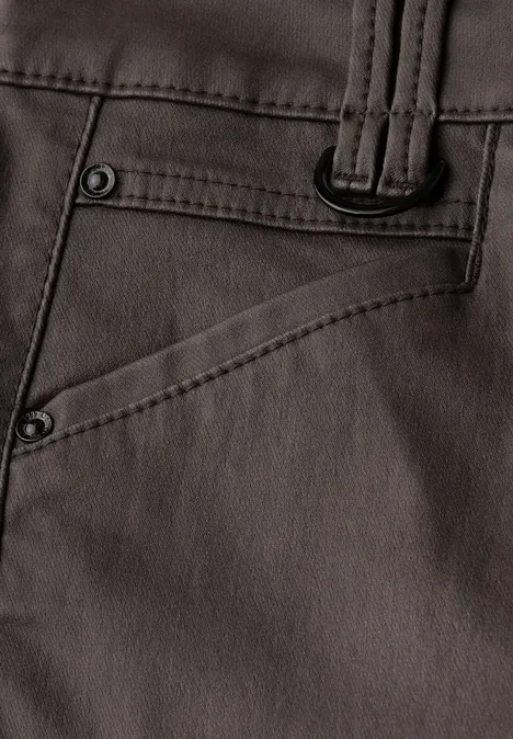 Slim Fit Coated Hose deep roast brown