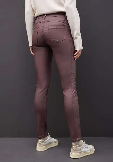 Slim Fit Coated Hose velvet berry