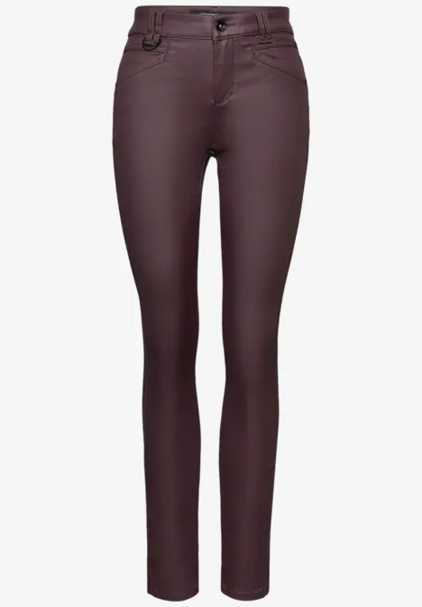 Slim Fit Coated Hose velvet berry