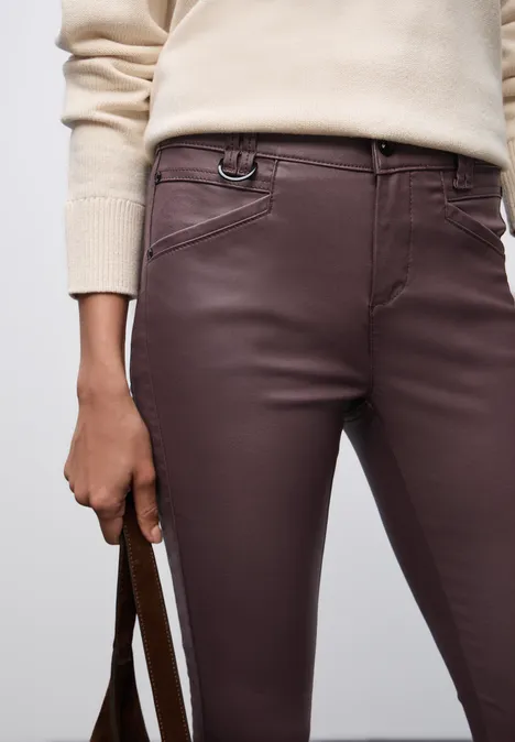 Slim Fit Coated Hose velvet berry