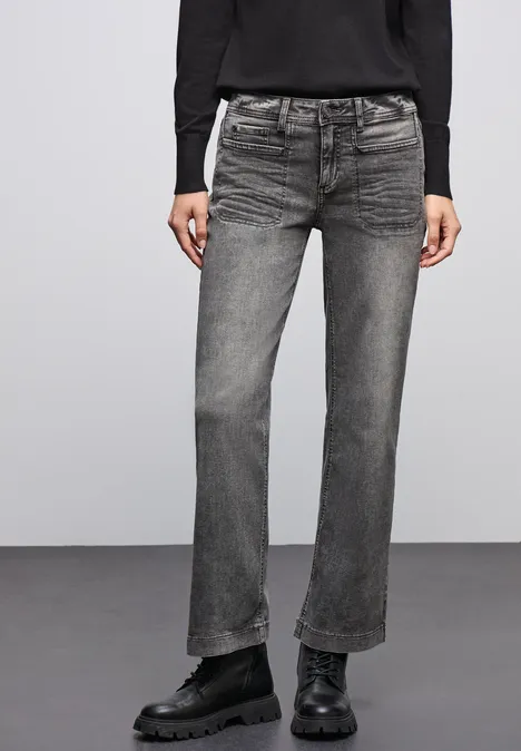 Wide Leg Jeans mid grey washed Wide Leg Jeans mid grey washed