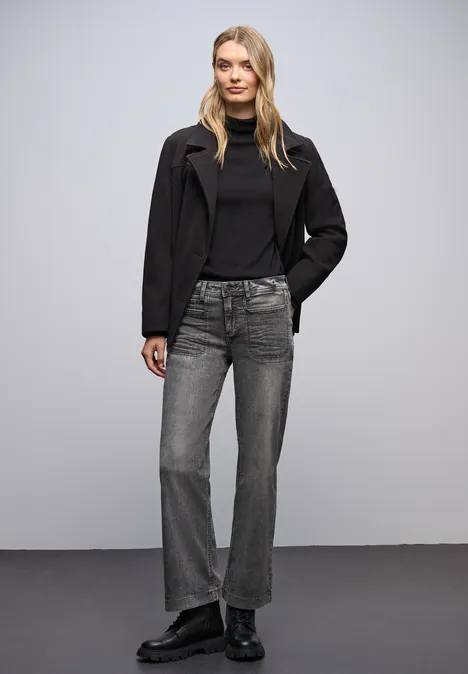 Wide Leg Jeans mid grey washed Wide Leg Jeans mid grey washed