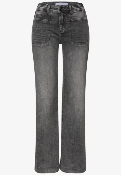Wide Leg Jeans mid grey washed Wide Leg Jeans mid grey washed