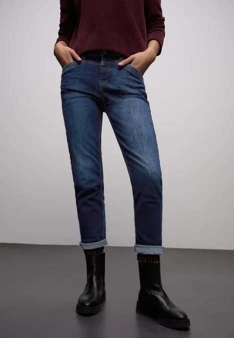 Loose Fit jeans dark indigo soft washed