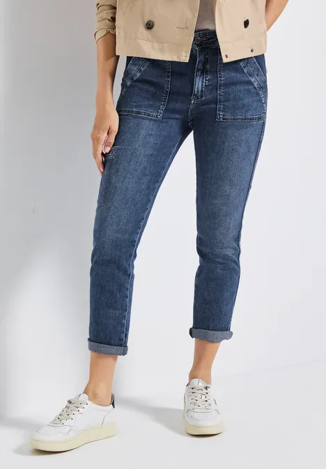 Cargo Jeans im Loose Fit dark blue authentic washed