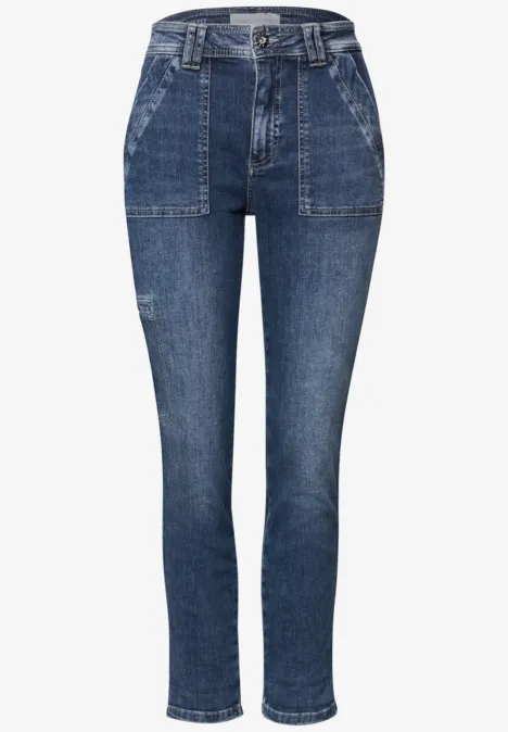Jeans cargo Loose Fit dark blue authentic washed