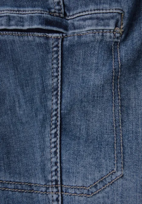 Cargo Jeans im Loose Fit dark blue authentic washed