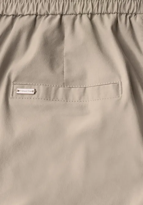 Casual Fit Hose mit Turn-Up morning beige