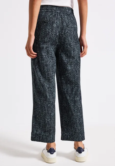 Casual Fit Snake Print Hose deepwater blue