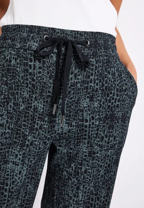 Casual Fit Snake Print Hose deepwater blue