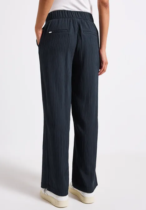 Wide Leg Crinkle Hose deepwater blue
