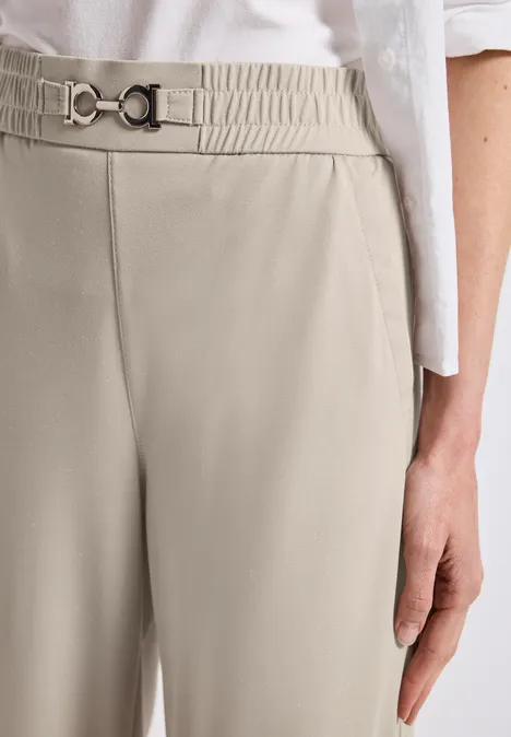 Glitzernde Wide Leg Hose silkstone white