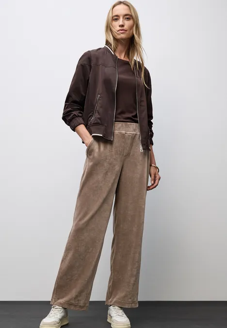 Straight Leg Cordhose silk brown